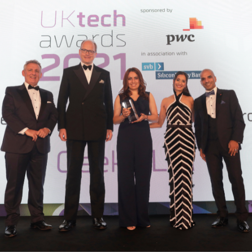 Geeks Ltd won the UK tech awards 2021 - the innovation of the year for DiGence®.
